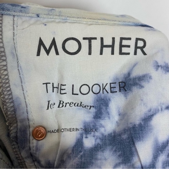 MOTHER Looker Skinny Jeans 27 Icebreaker Blue & White - Picture 7 of 13
